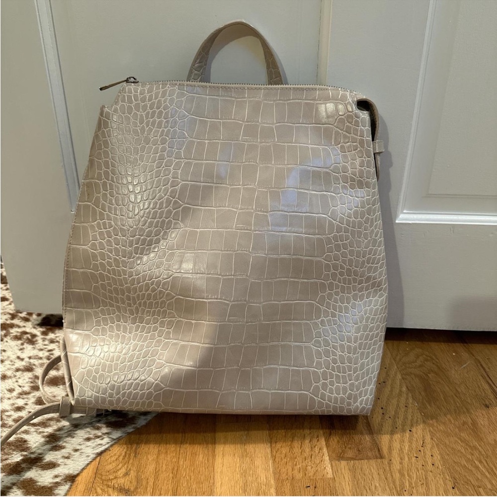 Embossed Leather Laptop Backpack